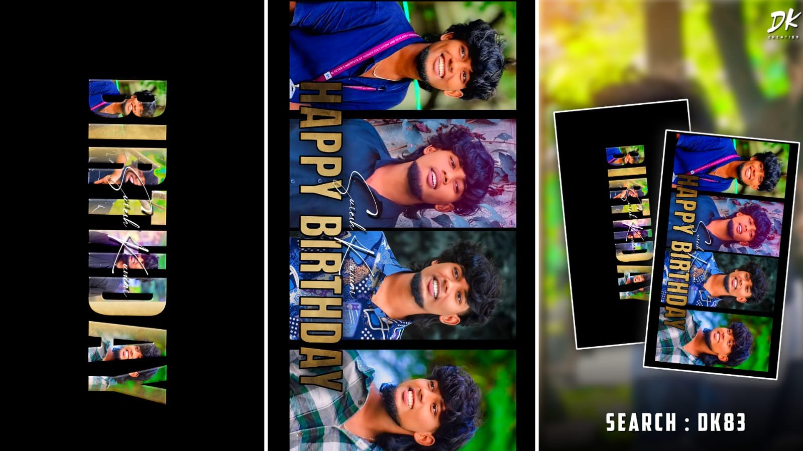 Creative birthday status editing By DK83